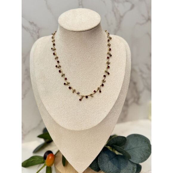 Vintage Monet Ruby Red Crystal Necklace - Picture 1 of 6